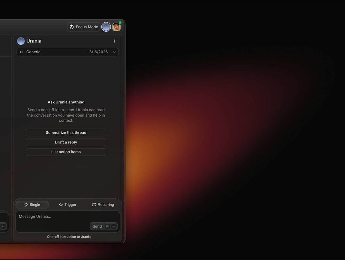 wena, team chat app for startups, focused view on ai assistant section